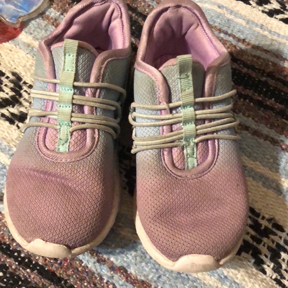 Kids Purple and Green Shoes